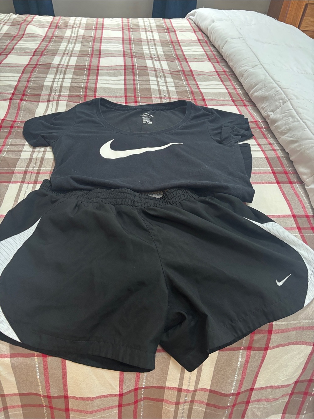 Nike Black and White Athletic Tee and Shorts Set